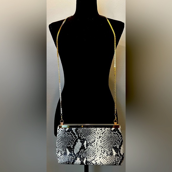 TED BAKER Two Tone Nude/Animal Print Leather Crossbody Bag - Picture 1 of 11